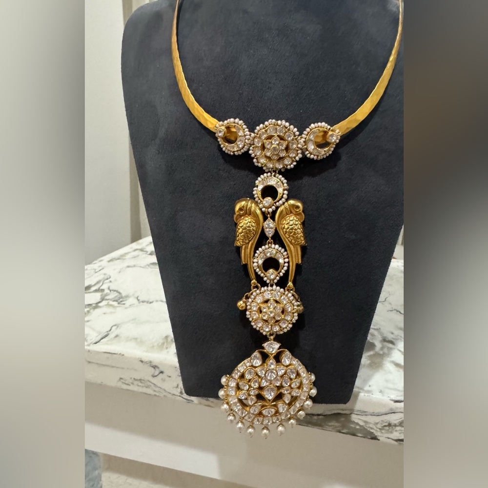 Sterling silver hasli style moissanite necklace